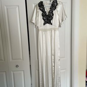 White self portrait maxi dress with slit